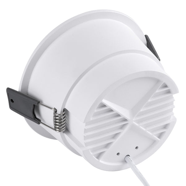 PLUTO-B 60259 Χωνευτό LED Spot Downlight TrimLess Φ10.4cm 15W 1875lm 38° AC 220-240V IP20 - Στρόγγυλο - Λευκό με Μαύρο Κάτοπτρο & Anti-Glare HoneyComb - Θερμό Λευκό 2700K - Bridgelux COB - 5 Years Warranty