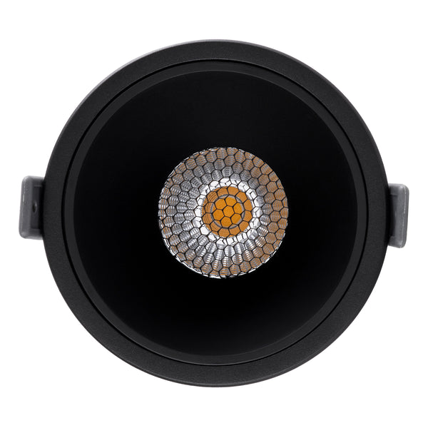 PLUTO-B 60262 Χωνευτό LED Spot Downlight TrimLess Φ10.4cm 15W 1950lm 38° AC 220-240V IP20 - Στρόγγυλο - Μαύρο & Anti-Glare HoneyComb - Φυσικό Λευκό 4500K - Bridgelux COB - 5 Years Warranty