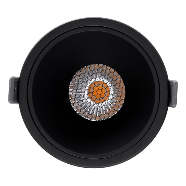 PLUTO-B 60263 Χωνευτό LED Spot Downlight TrimLess Φ10.4cm 15W 1875lm 38° AC 220-240V IP20 - Στρόγγυλο - Μαύρο & Anti-Glare HoneyComb - Θερμό Λευκό 2700K - Bridgelux COB - 5 Years Warranty