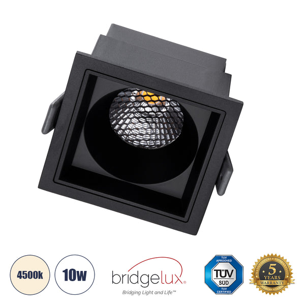 PLUTO-M 60274 Χωνευτό LED Spot Downlight TrimLess Μ8.4xΠ8.4cm 10W 1300lm 38° AC 220-240V IP20 Anti-Glare HoneyComb - Φυσικό Λευκό 4500K - Bridgelux COB - 5 Years Warranty