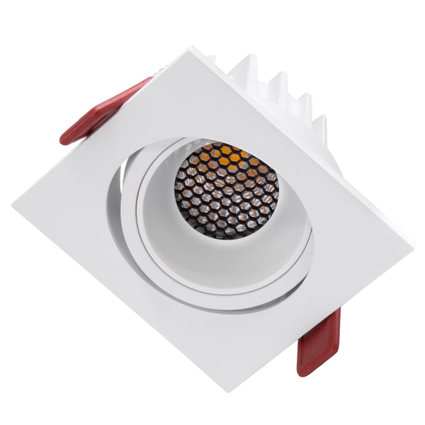 LEO-SQ 60290 Χωνευτό LED Spot Downlight TrimLess Μ8.5xΠ8.5cm 10W 1300lm 38° AC 220-240V IP20 Anti-Glare HoneyComb - Φυσικό Λευκό 4500K - Bridgelux COB - 5 Years Warranty