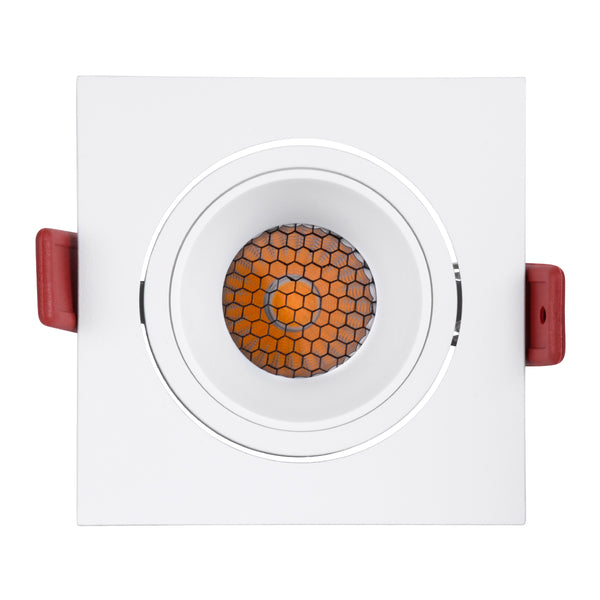 LEO-SQ 60290 Χωνευτό LED Spot Downlight TrimLess Μ8.5xΠ8.5cm 10W 1300lm 38° AC 220-240V IP20 Anti-Glare HoneyComb - Φυσικό Λευκό 4500K - Bridgelux COB - 5 Years Warranty