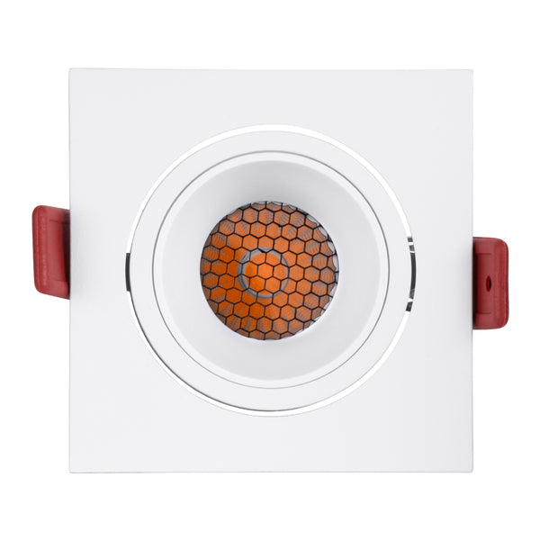 LEO-SQ 60291 Χωνευτό LED Spot Downlight TrimLess Μ8.5xΠ8.5cm 10W 1250lm 38° AC 220-240V IP20 Anti-Glare HoneyComb - Θερμό Λευκό 2700K - Bridgelux COB - 5 Years Warranty