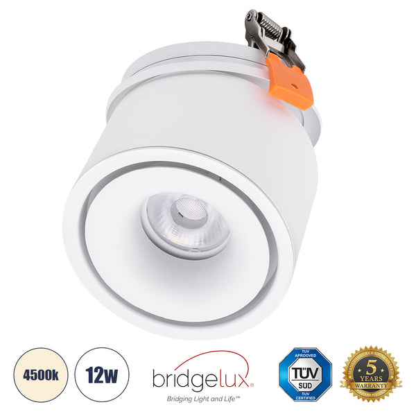 OMEGA-R 60294 Χωνευτό LED Spot Downlight TrimLess Φ10cm 12W 1560lm 36° AC 220-240V IP20 - Στρόγγυλο - Λευκό - Φυσικό Λευκό 4500K - Bridgelux COB - 5 Years Warranty