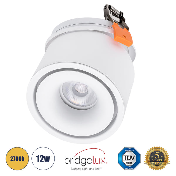 OMEGA-R 60295 Χωνευτό LED Spot Downlight TrimLess Φ10cm 12W 1500lm 36° AC 220-240V IP20 - Στρόγγυλο - Λευκό - Θερμό Λευκό 2700K - Bridgelux COB - 5 Years Warranty