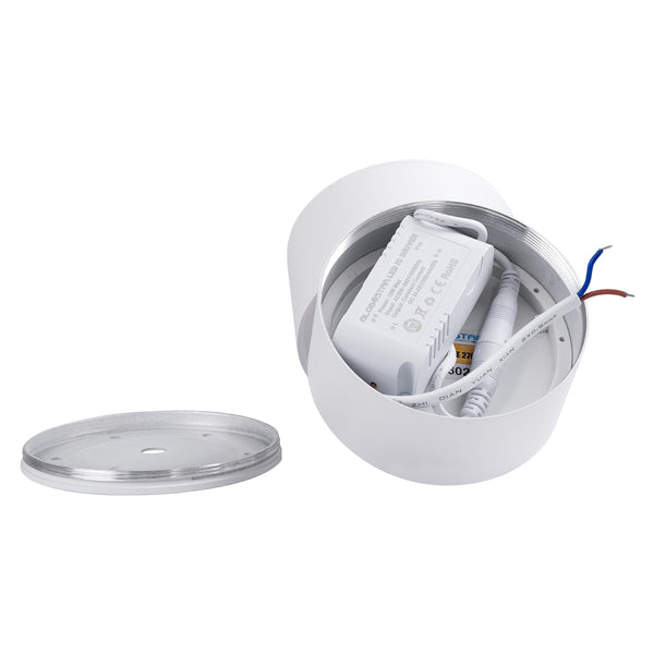 OMEGA-S 60299 Επιφανειακό LED Spot Downlight Φ10cm 12W 1500lm 36° AC 220-240V IP20 Φ10 x Υ10.5cm - Στρόγγυλο - Λευκό - Θερμό Λευκό 2700K - Bridgelux COB - 5 Years Warranty