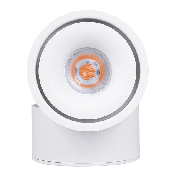 OMEGA-S 60299 Επιφανειακό LED Spot Downlight Φ10cm 12W 1500lm 36° AC 220-240V IP20 Φ10 x Υ10.5cm - Στρόγγυλο - Λευκό - Θερμό Λευκό 2700K - Bridgelux COB - 5 Years Warranty