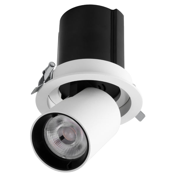 VIRGO-M 60307 Χωνευτό LED Spot Downlight TrimLess Φ11cm 12W 1500lm 36° AC 220-240V IP20 - Στρόγγυλο - Λευκό με Μαύρο Κάτοπτρο - Θερμό Λευκό 2700K - Bridgelux COB - 5 Years Warranty