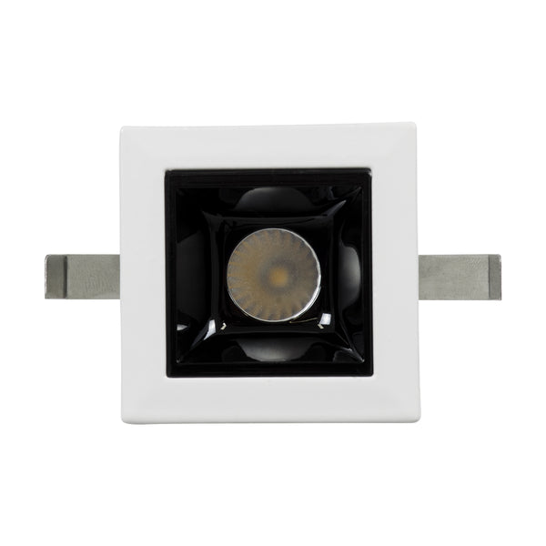 LUMINAR SUPERIOR 60314 Χωνευτό LED Spot Downlight TrimLess 2W 280lm 36° AC 220-240V IP20 Μ4.3 x Π4.3 x Υ4.5cm - Λευκό με Μαύρο Κάτοπτρο - Φυσικό Λευκό 4500K - Bridgelux High Lumen Chip Gen2 - TÜV Certified Driver - 5 Years Warranty