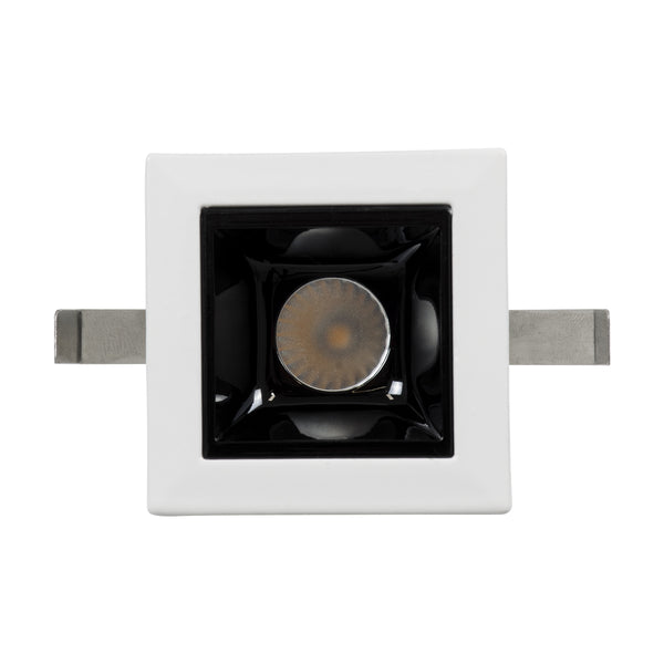 LUMINAR SUPERIOR 60315 Χωνευτό LED Spot Downlight TrimLess 2W 270lm 36° AC 220-240V IP20 Μ4.3 x Π4.3 x Υ4.5cm - Λευκό με Μαύρο Κάτοπτρο - Θερμό Λευκό 2700K - Bridgelux High Lumen Chip Gen2 - TÜV Certified Driver - 5 Years Warranty