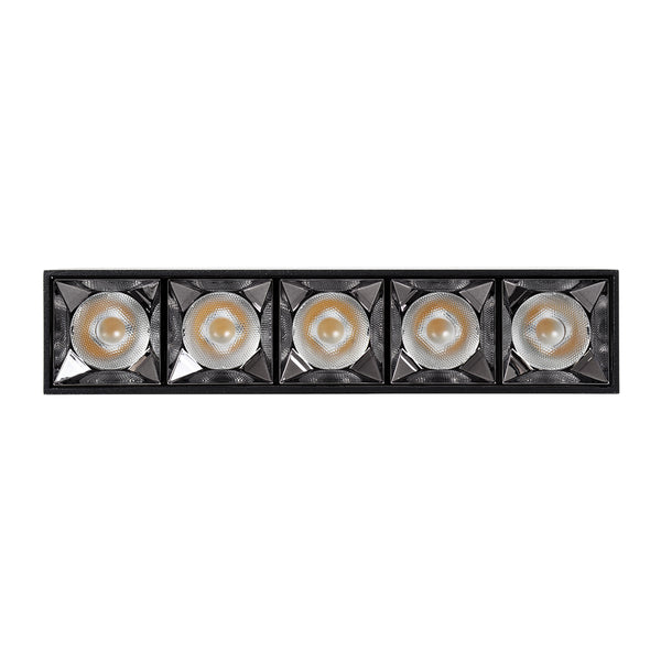 LUMINAR SUPERIOR 60328 Επιφανειακό LED Spot Downlight TrimLess 20W 2800lm 36° AC 220-240V IP20 Μ19.5 x Π4.2 x Υ6.6cm - Μαύρο με Κάτοπτρο Χρωμίου - Φυσικό Λευκό 4500K - Bridgelux High Lumen Chip Gen2 - TÜV Certified Driver - 5 Years Warranty