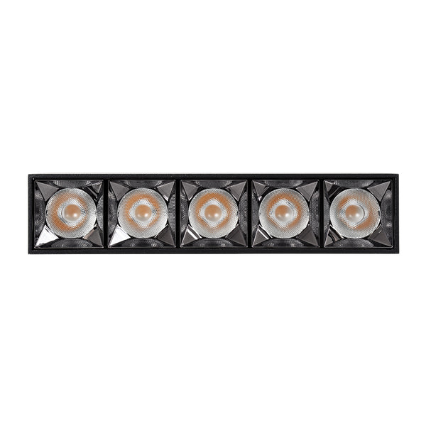 LUMINAR SUPERIOR 60329 Επιφανειακό LED Spot Downlight TrimLess 20W 2700lm 36° AC 220-240V IP20 Μ19.5 x Π4.2 x Υ6.6cm - Μαύρο με Κάτοπτρο Χρωμίου - Θερμό Λευκό 2700K - Bridgelux High Lumen Chip Gen2 - TÜV Certified Driver - 5 Years Warranty