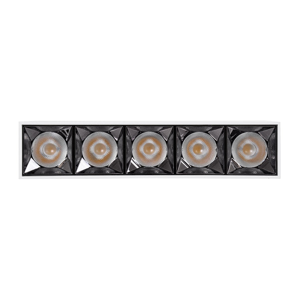 LUMINAR SUPERIOR 60331 Επιφανειακό LED Spot Downlight TrimLess 20W 2700lm 36° AC 220-240V IP20 Μ19.5 x Π4.2 x Υ6.6cm - Λευκό με Κάτοπτρο Χρωμίου - Θερμό Λευκό 2700K - Bridgelux High Lumen Chip Gen2 - TÜV Certified Driver - 5 Years Warranty