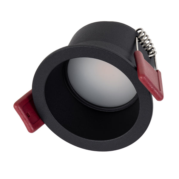 IP 60342 Einbau-LED-Spot-Downlight TrimLess Bad &amp; WC Φ6,6 cm 7 W 750 lm 45° AC 220–240 V IP44 Φ6,6 x H5,3 cm – Rund – Schwarz – Naturweiß 4500 K – Bridgelux COB – TÜV-zertifizierter Treiber – 5 Jahre Garantie