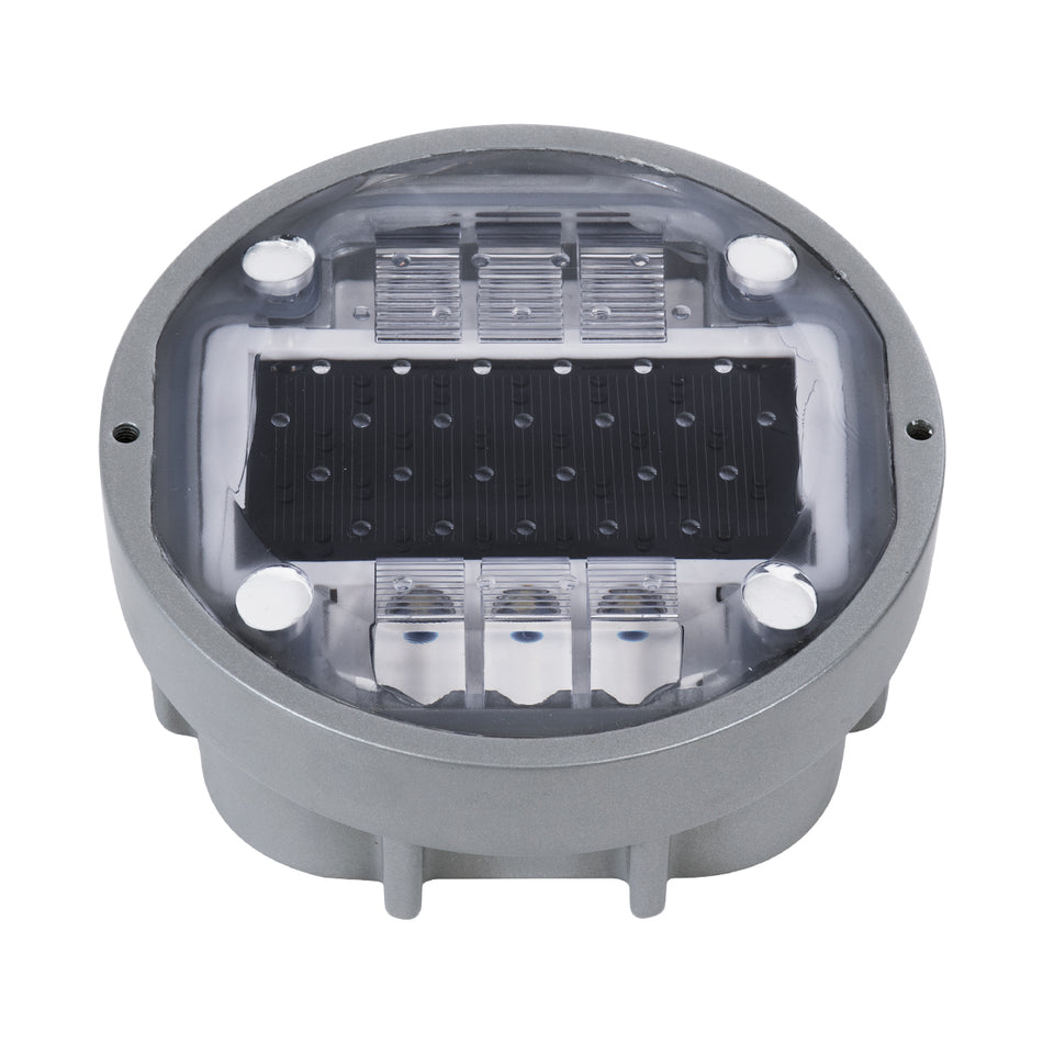 GloboStar® ROADER 60367 Professional LED Strobe Αυτόνομος Ηλιακός Χωνευτός Ανακλαστήρας Οδοστρώματος με Ενσωματωμένο Φωτοβολταϊκό Panel 2.5V 220mA & Επαναφορτιζόμενη Μπαταρία Ni-MH 1.2V 1200mAh - Αδιάβροχο IP68 - Ψυχρό Λευκό 6000K - Max Pass Load 20 Τό...
