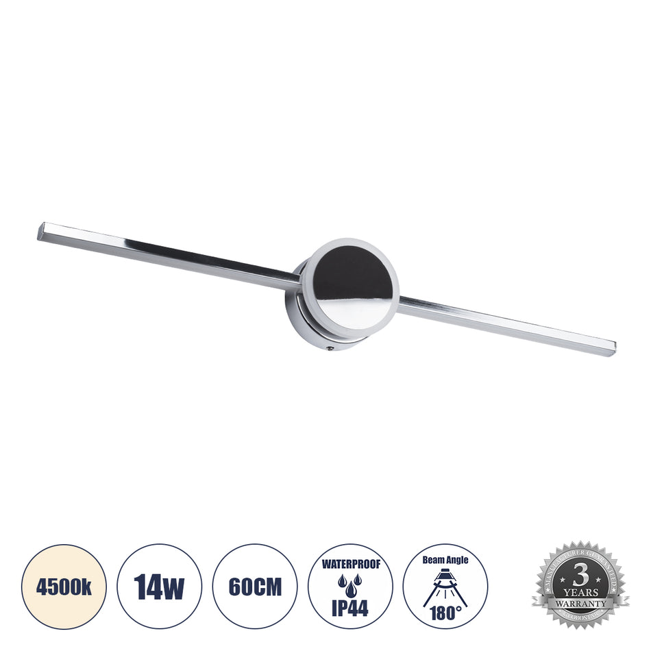 OPAL 60455 Moderne Wandleuchte – Badezimmerspiegelleuchte – LED-Panel 14 W 1600 lm 180° AC 220–240 V IP44 – 3 Jahre Garantie