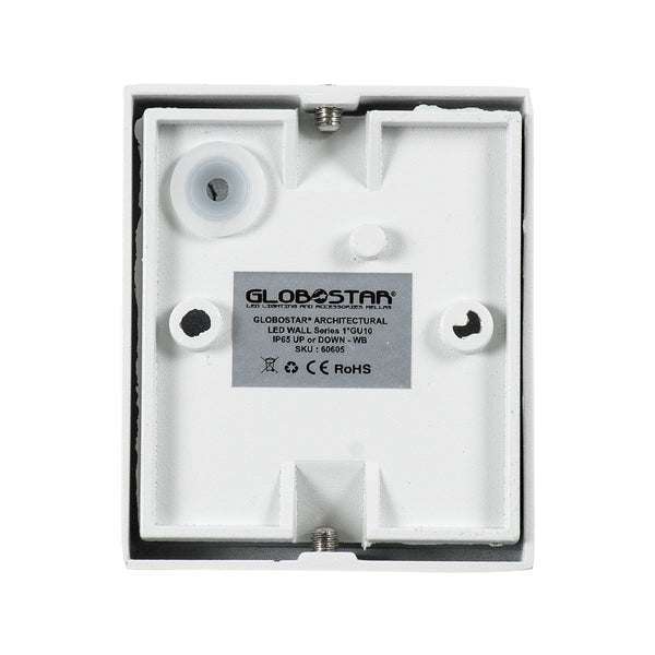 MURANO Up or Down Außenwandleuchte aus Aluminium mit Schirm, 1 x GU10, AC 220–240 V, wasserdicht IP65 – 5 Jahre Garantie