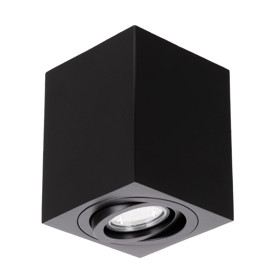 kelvo® AKIRA 60621 Κινούμενο Φωτιστικό Downlight Σποτ για Λάμπα MR16 με Ντουί 1 x GU10 AC 220-240V IP44 - Μαύρο Ματ - Μ8 x Π8 x Υ10cm