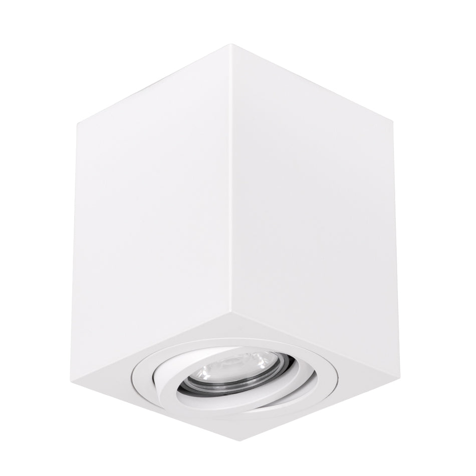 kelvo® AKIRA 60622 Κινούμενο Φωτιστικό Downlight Σποτ για Λάμπα MR16 με Ντουί 1 x GU10 AC 220-240V IP44 - Λευκό Ματ - Μ8 x Π8 x Υ10cm