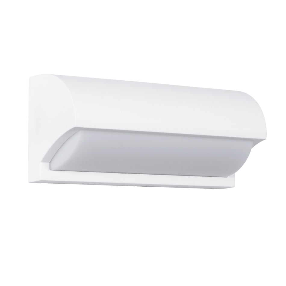 GLOBOSTAR® HORIZON 60691 Μοντέρνο Φωτιστικό Τοίχου - Απλίκα LED 15W 1575lm 120° AC 220-240V Αδιάβροχο IP65 Φυσικό Λευκό 4500K - Bridgelux SMD Chip - Λευκό Ματ - Μ23.5 x Π11 x Υ10cm - 3 Χρόνια Εγγύηση