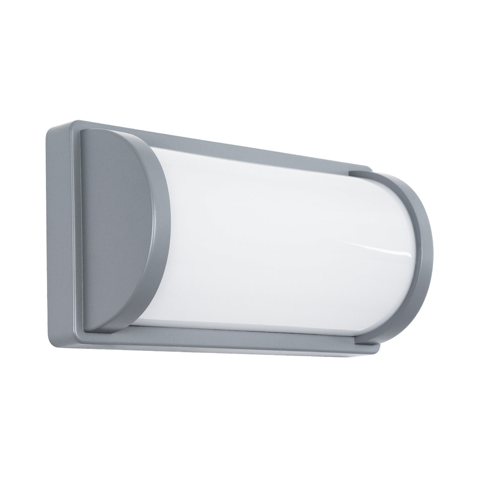 GLOBOSTAR® CELESTIAL 60695 Μοντέρνο Φωτιστικό Τοίχου - Απλίκα LED 15W 1575lm 120° AC 220-240V Αδιάβροχο IP65 Φυσικό Λευκό 4500K - Bridgelux SMD Chip - Γκρι Ματ - Μ26 x Π9 x Υ13.5cm - 3 Χρόνια Εγγύηση