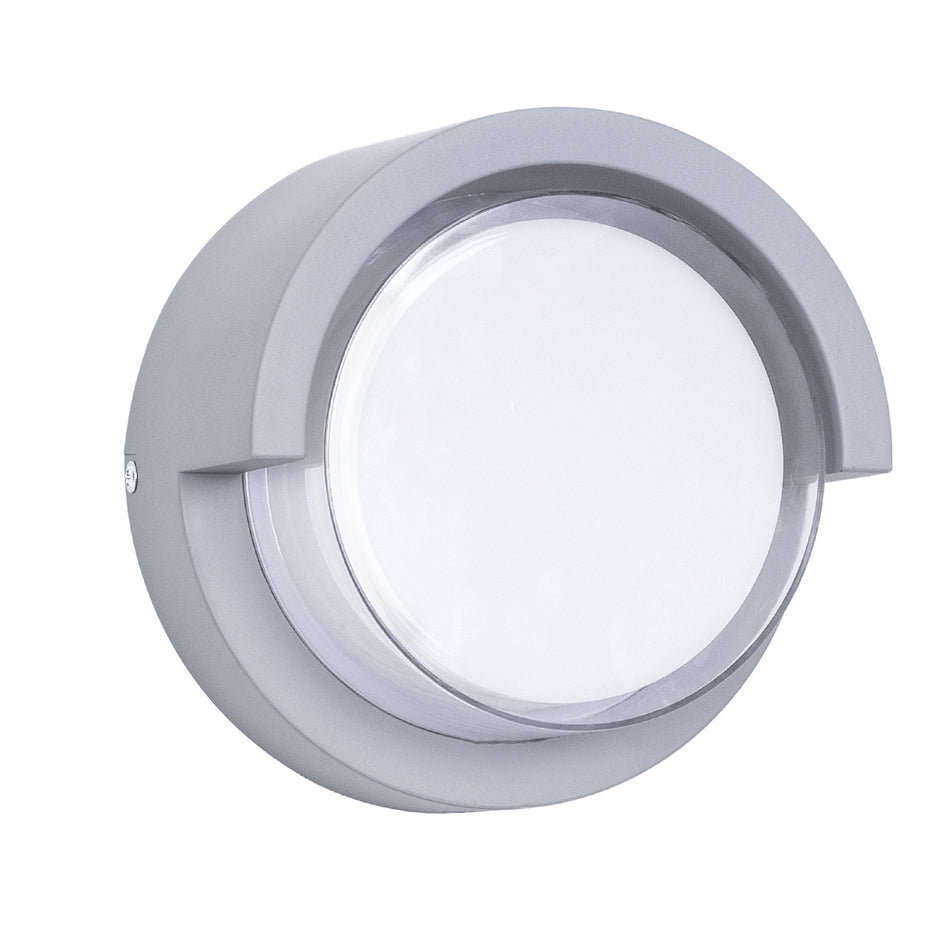 GLOBOSTAR® APEX 60765 Μοντέρνο Φωτιστικό Τοίχου - Απλίκα LED 10W 1050lm 120° AC 220-240V Αδιάβροχο IP65 Φυσικό Λευκό 4500K - Bridgelux SMD Chip - Γκρι - Μ17 x Π17 x Υ9cm - 3 Χρόνια Εγγύηση