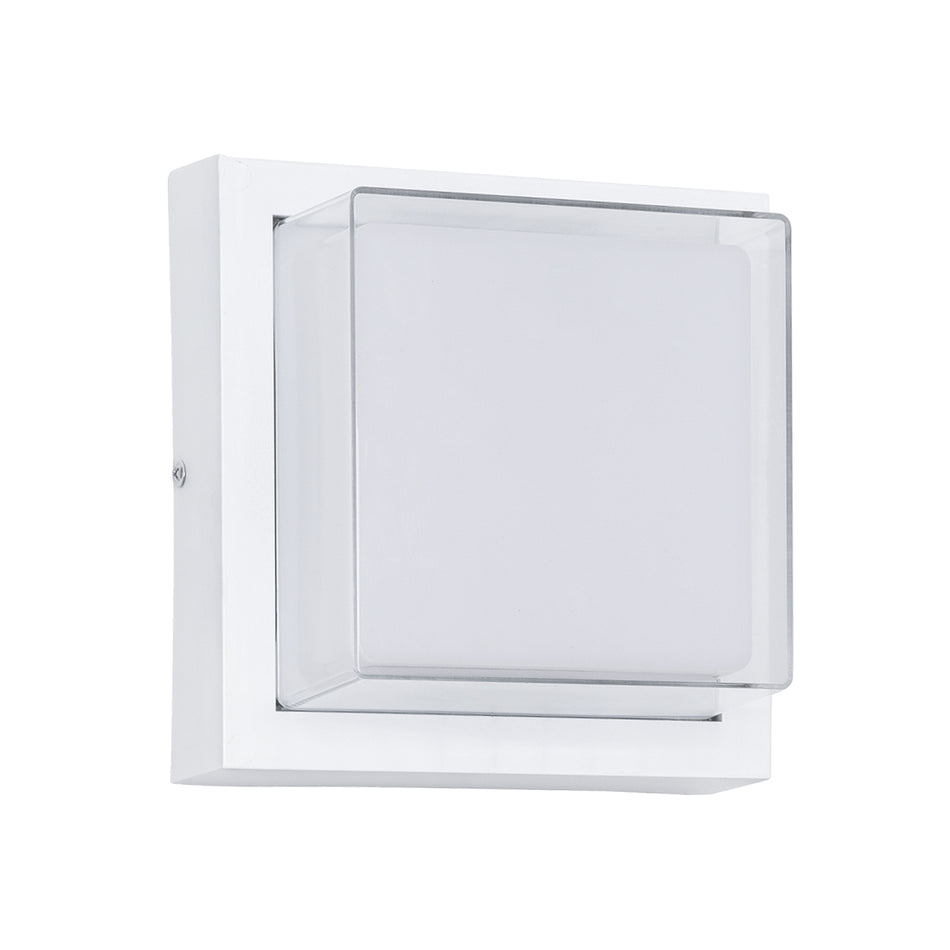 GLOBOSTAR® NEXUS 60769 Μοντέρνο Φωτιστικό Τοίχου - Απλίκα LED 10W 1050lm 120° AC 220-240V Αδιάβροχο IP65 Φυσικό Λευκό 4500K - Bridgelux SMD Chip - Λευκό Ματ - Μ17 x Π17 x Υ9cm - 3 Χρόνια Εγγύηση