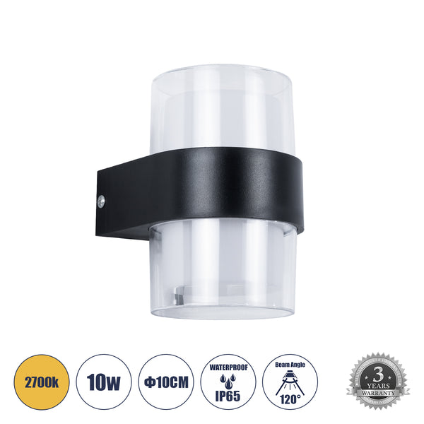 EMPIRE 60777 Wandleuchte – Innen-/Außenwandleuchte LED 10 W 1050 lm 120° AC175–265 V wasserdicht IP65 – Bridgelux-Chip – 3 Jahre Garantie