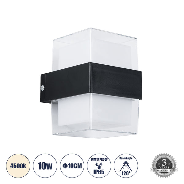 EMPIRE 60778 Wandleuchte – Innen-/Außenwandleuchte LED 10 W 1050 lm 120° AC175–265 V wasserdicht IP65 – Bridgelux-Chip – 3 Jahre Garantie