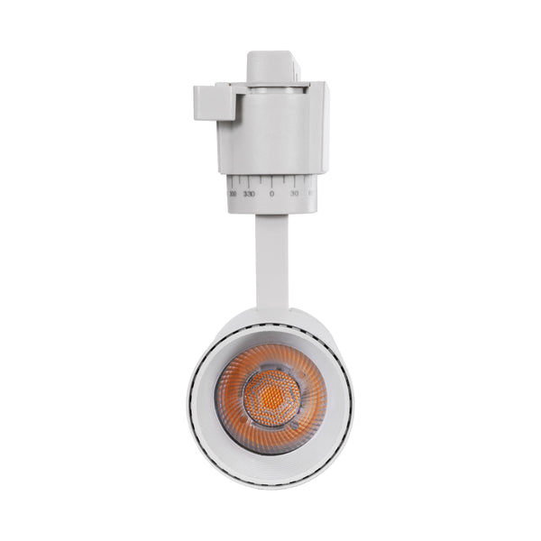 LUGANO Einphasige LED-Schienenleuchte 10 W 1200 lm 36° Acryl HQ-LINSE AC 220-240 V IP20 Φ4,5 x H19 cm Warmweiß 2700 K – EUROTRACK®-System 1L+1N – Weiß – Bridgelux-Chip – TÜV-zertifizierter Treiber – 5 Jahre Garantie