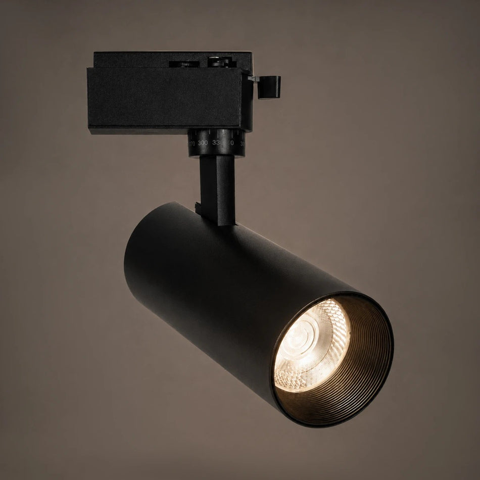 LUGANO 60810 Μονοφασικό Σποτ Ράγας LED 20W 2500lm 36°  IP20 Φυσικό Λευκό 4500K - Bridgelux COB Chip & TÜV SÜD Driver - Eurotrack 1PH - Μαύρο Ματ - Μ8.5 x Π6.5 x Υ20.5cm - 5 Χρόνια Εγγύηση
