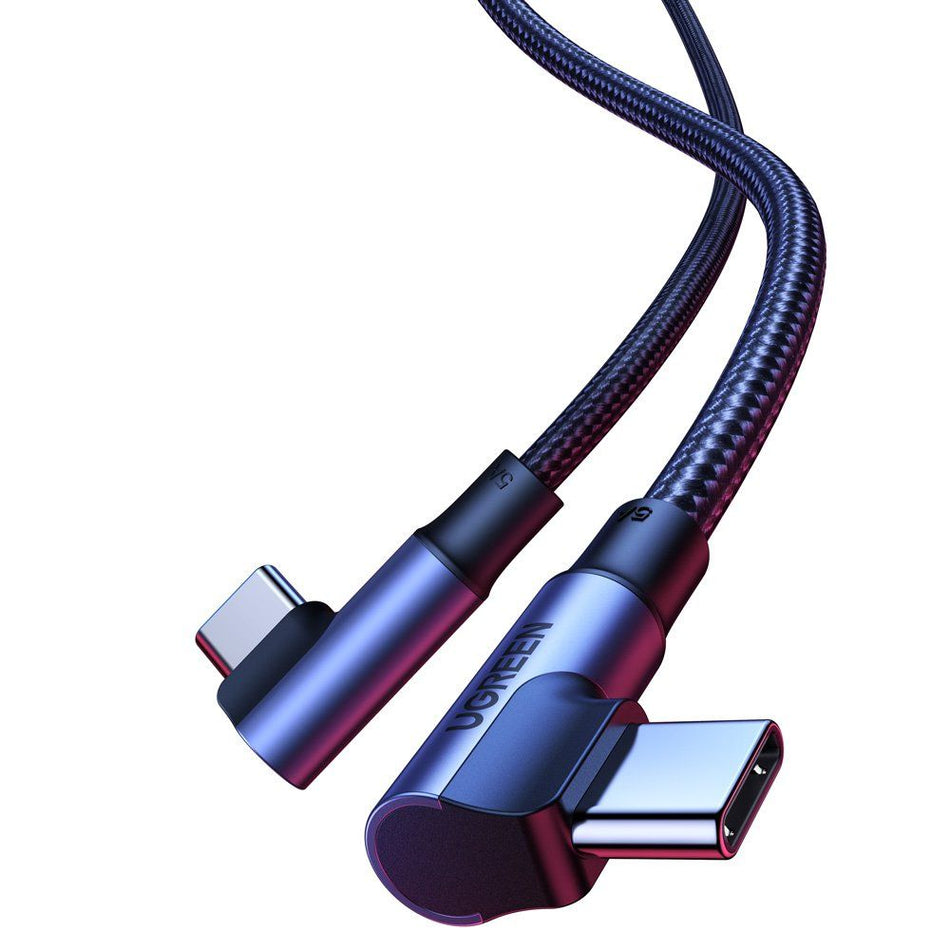 Ugreen US335 70696 angled USB-C - USB-C PD QC FCP 100W 5A 480Mb/s 1m cable - black