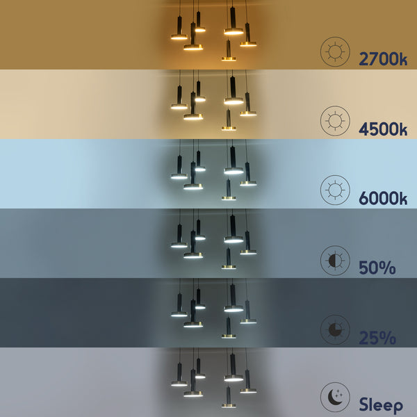 ZANE 60935 Κρεμαστό Φωτιστικό Design LED CCT 100W 11200lm 120° AC 220-240V IP20 - Εναλλαγή Φωτισμού μέσω Τηλεχειριστηρίου All In One Ψυχρό 6000k+Φυσικό 4500k+Θερμό 2700k Dimmable - Φ80 x Υ20cm - Μαύρο & Χρυσό - 3 Χρόνια Εγγύηση