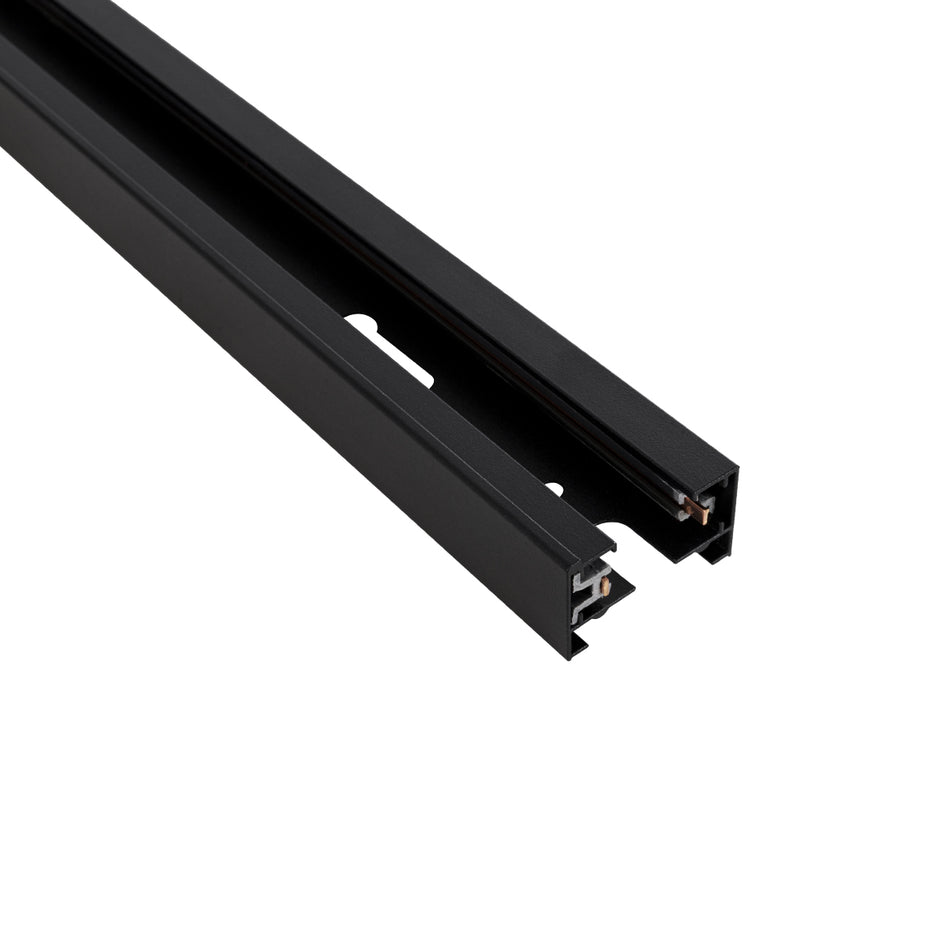 EUROTRACK-1PH 60984-3M Μονοφασική Ράγα 2 Καλωδίων 1L+1N για Σύστημα Ράγας Eurotrack 1PH  IP20 - Μαύρο Ματ - Μ300 x Π3.6 x Υ2cm
