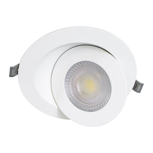 LEXIS JOINT 60988 LED-Einbau-Downlight mit beweglichem Spot, 12 W, 1200 lm, 45° AC, 220–240 V, IP44, Φ15,8 cm x H4,1 cm – rund – Weiß – Naturweiß 4500 K – Bridgelux-Chip – TÜV-zertifizierter Treiber – 5 Jahre Garantie