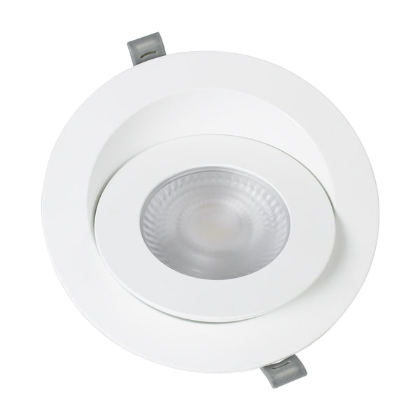 LEXIS JOINT 60988 Χωνευτό LED Κινούμενο Spot Downlight 12W 1200lm 45° AC 220-240V IP44 Φ15.8cm x Υ4.1cm - Στρόγγυλο - Λευκό - Φυσικό Λευκό 4500K - Bridgelux Chip - TÜV Certified Driver - 5 Years Warranty