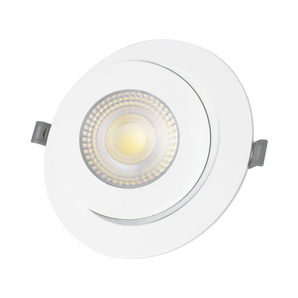 LEXIS JOINT 60988 LED-Einbau-Downlight mit beweglichem Spot, 12 W, 1200 lm, 45° AC, 220–240 V, IP44, Φ15,8 cm x H4,1 cm – rund – Weiß – Naturweiß 4500 K – Bridgelux-Chip – TÜV-zertifizierter Treiber – 5 Jahre Garantie