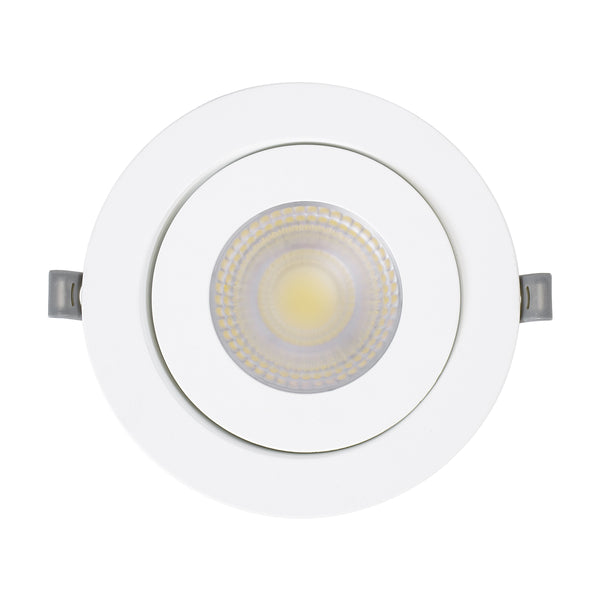 LEXIS JOINT 60988 Χωνευτό LED Κινούμενο Spot Downlight 12W 1200lm 45° AC 220-240V IP44 Φ15.8cm x Υ4.1cm - Στρόγγυλο - Λευκό - Φυσικό Λευκό 4500K - Bridgelux Chip - TÜV Certified Driver - 5 Years Warranty