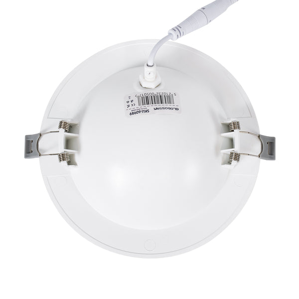 LEXIS JOINT 60988 LED-Einbau-Downlight mit beweglichem Spot, 12 W, 1200 lm, 45° AC, 220–240 V, IP44, Φ15,8 cm x H4,1 cm – rund – Weiß – Naturweiß 4500 K – Bridgelux-Chip – TÜV-zertifizierter Treiber – 5 Jahre Garantie