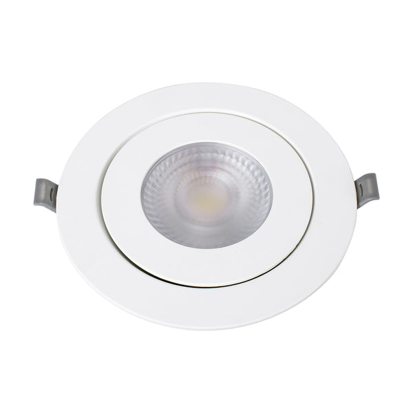 LEXIS JOINT 60988 LED-Einbau-Downlight mit beweglichem Spot, 12 W, 1200 lm, 45° AC, 220–240 V, IP44, Φ15,8 cm x H4,1 cm – rund – Weiß – Naturweiß 4500 K – Bridgelux-Chip – TÜV-zertifizierter Treiber – 5 Jahre Garantie