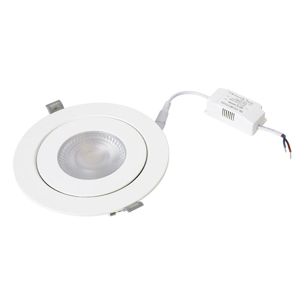 LEXIS JOINT 60988 Χωνευτό LED Κινούμενο Spot Downlight 12W 1200lm 45° AC 220-240V IP44 Φ15.8cm x Υ4.1cm - Στρόγγυλο - Λευκό - Φυσικό Λευκό 4500K - Bridgelux Chip - TÜV Certified Driver - 5 Years Warranty