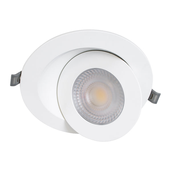 LEXIS JOINT 60989 Einbau-LED-Downlight mit beweglichem Spot, 12 W, 1140 lm, 45° AC, 220–240 V, IP44, Φ15,8 cm x H4,1 cm – rund – Weiß – Warmweiß 2700 K – Bridgelux-Chip – TÜV-zertifizierter Treiber – 5 Jahre Garantie