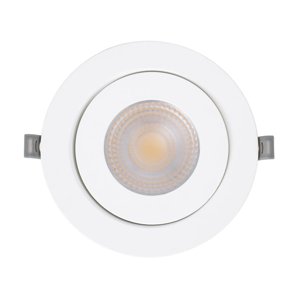 LEXIS JOINT 60989 Χωνευτό LED Κινούμενο Spot Downlight 12W 1140lm 45° AC 220-240V IP44 Φ15.8cm x Υ4.1cm - Στρόγγυλο - Λευκό - Θερμό Λευκό 2700K - Bridgelux Chip - TÜV Certified Driver - 5 Years Warranty