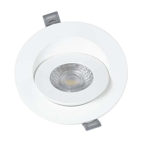 LEXIS JOINT 60990 Einbau-LED-Downlight mit beweglichem Spot, 7 W, 680 lm, 45° AC, 220–240 V, IP44, Φ12 cm x H3,1 cm – rund – Weiß – Naturweiß 4500 K – Bridgelux-Chip – TÜV-zertifizierter Treiber – 5 Jahre Garantie