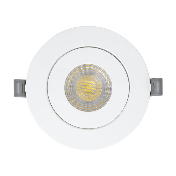 LEXIS JOINT 60990 Einbau-LED-Downlight mit beweglichem Spot, 7 W, 680 lm, 45° AC, 220–240 V, IP44, Φ12 cm x H3,1 cm – rund – Weiß – Naturweiß 4500 K – Bridgelux-Chip – TÜV-zertifizierter Treiber – 5 Jahre Garantie