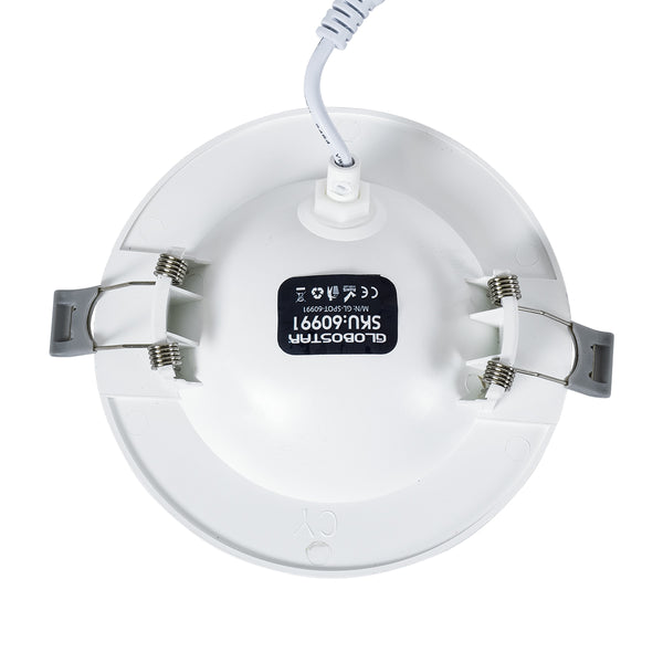 LEXIS JOINT 60990 Einbau-LED-Downlight mit beweglichem Spot, 7 W, 680 lm, 45° AC, 220–240 V, IP44, Φ12 cm x H3,1 cm – rund – Weiß – Naturweiß 4500 K – Bridgelux-Chip – TÜV-zertifizierter Treiber – 5 Jahre Garantie