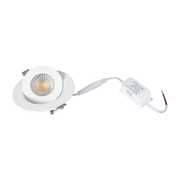 LEXIS JOINT 60991 Χωνευτό LED Κινούμενο Spot Downlight 7W 660lm 45° AC 220-240V IP44 Φ12cm x Υ3.1cm - Στρόγγυλο - Λευκό - Θερμό Λευκό 2700K - Bridgelux Chip - TÜV Certified Driver - 5 Years Warranty