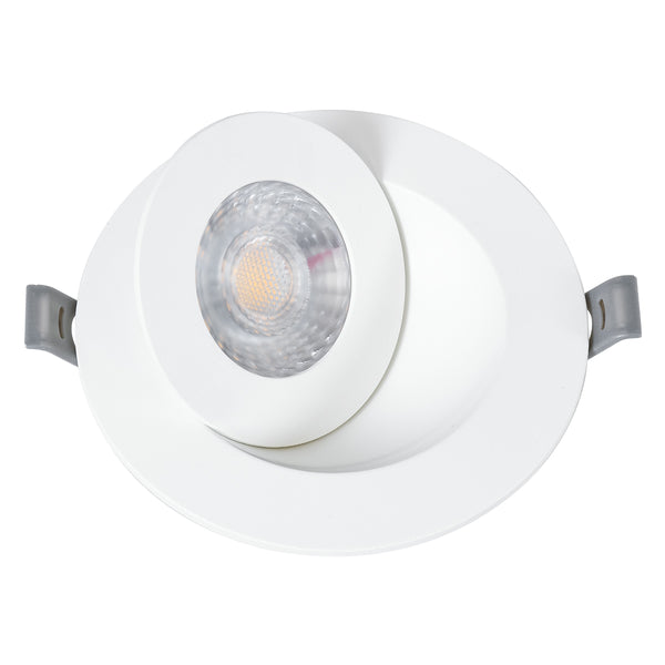 LEXIS JOINT 60991 Χωνευτό LED Κινούμενο Spot Downlight 7W 660lm 45° AC 220-240V IP44 Φ12cm x Υ3.1cm - Στρόγγυλο - Λευκό - Θερμό Λευκό 2700K - Bridgelux Chip - TÜV Certified Driver - 5 Years Warranty