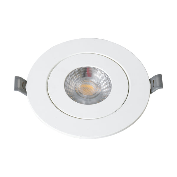 LEXIS JOINT 60991 Χωνευτό LED Κινούμενο Spot Downlight 7W 660lm 45° AC 220-240V IP44 Φ12cm x Υ3.1cm - Στρόγγυλο - Λευκό - Θερμό Λευκό 2700K - Bridgelux Chip - TÜV Certified Driver - 5 Years Warranty