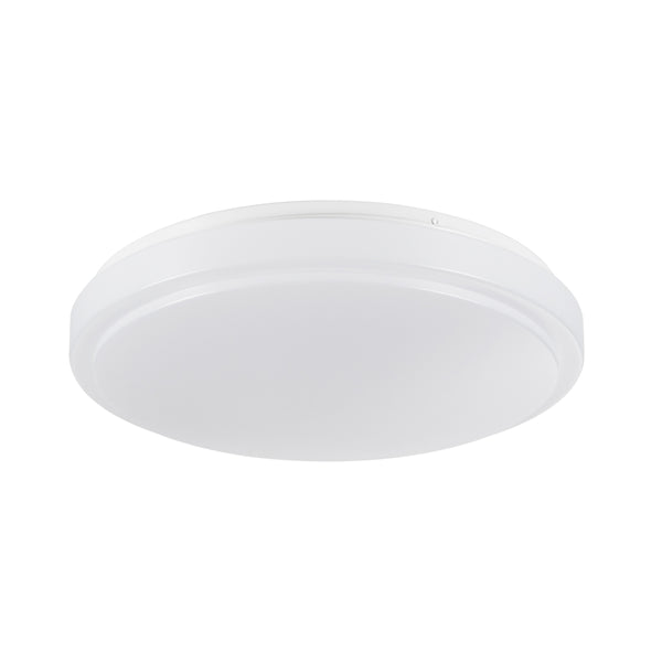 EMERGANO 60992 Πλαφονιέρα Οροφής LED 30W 3000lm 120° AC 220-240V με Ενσωματωμένο Σύστημα Emergency Li-ion 3450mAh/12.8Wh με Αυτονομία έως 3hrs - Αδιάβροχη IP54 Φ38 x Υ5.3cm Ψυχρό Λευκό 6000K - Λευκό - Bridgelux Chips - 3 Years Warranty